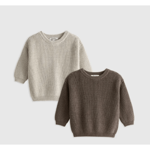 100% Organic Cotton Fisherman Tunic Sweater 2-Pack