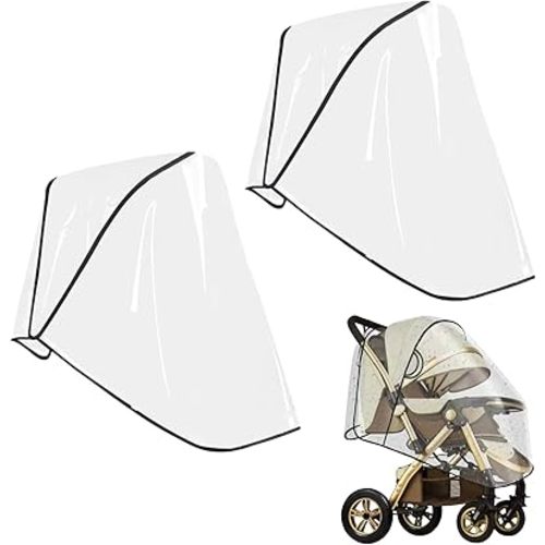 Universal Stroller Pram Rain Cover Large Durable Baby Travel Weather Shield for Summer Windproof Waterproof Protect from Dust Snow Double Protection Eye Protection Stroller Accessory Fits Most Pram