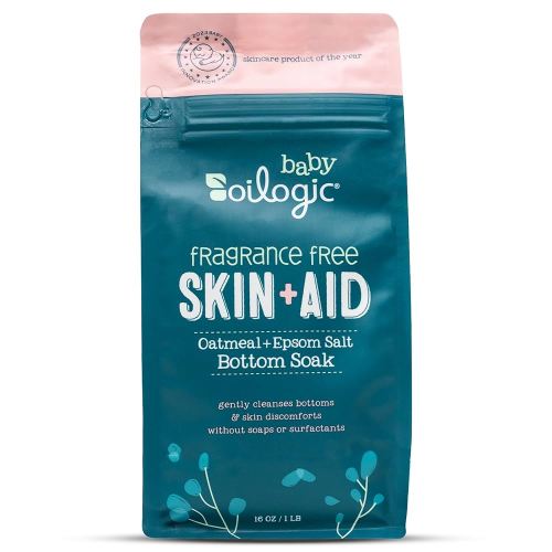 Oilogic Oatmeal Epsom Salt Bath Soak for Babies - Gentle Baby Bath Essentials Soothe & Cleanse Baby Bottoms - Fragrance-Free & Pediatrician-Tested Bathing Skin Care, 16 Oz