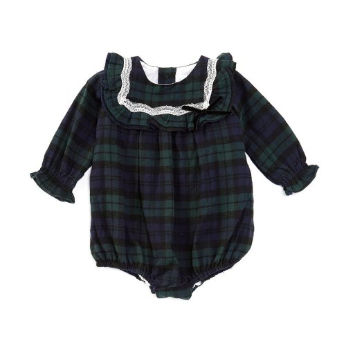 Edgehill Collection x Darby Fallon Clark Baby Girls 3-12 Months Autumn Plaid Romper