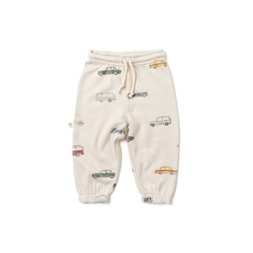 vintage sweatpants - cars on skyline blue