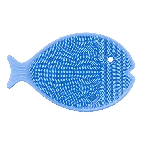 Innobaby Bathin Smart Silicone Cradle Cap Brush for Baby, Essential for Dry Skin & Eczema, Silicone Scrubber & Gentle Exfoliator with Suction Handle, Quick Dry Food Grade Silicone, Periwinkle