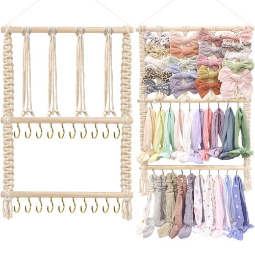 Headband Holder Hair Bows Organizer for Girls Hanging Scrunchie Holder Hair Accessories Display Stand Organizer Wall Decor for Toddler Girls Woman Room