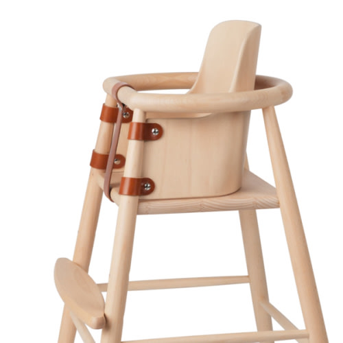 Baby backrest for ND54 high chair, lacquered beech