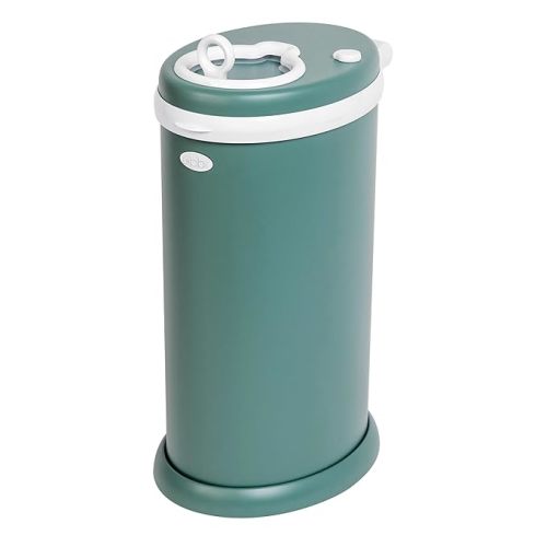 Ubbi Stainless Steel Diaper Pail, Odor Locking, No Special Bag Required, Award-Winning, Registry Must-Have, Open Water