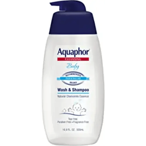 Aquaphor Baby Wash and Shampoo - Mild, Tear-free 2-in-1 Solution for Baby’s Sensitive Skin - 16.9 fl. oz. Pump