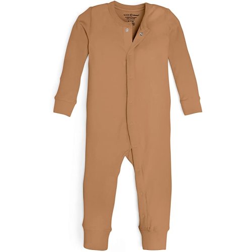 Colored Organics Unisex Baby Organic Cotton Emerson Sleeper - Long Sleeve Infant Coverall - Newborn 0-3 Months - Ginger