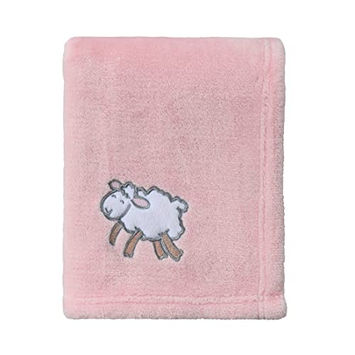 CREVENT 30''X40'' Light Cozy Plush Fluffy Warm Fleece Stroller Baby Blanket for Girl Infant Toddler Crib Cot Stroller, Baby Birthday Pink Sheep