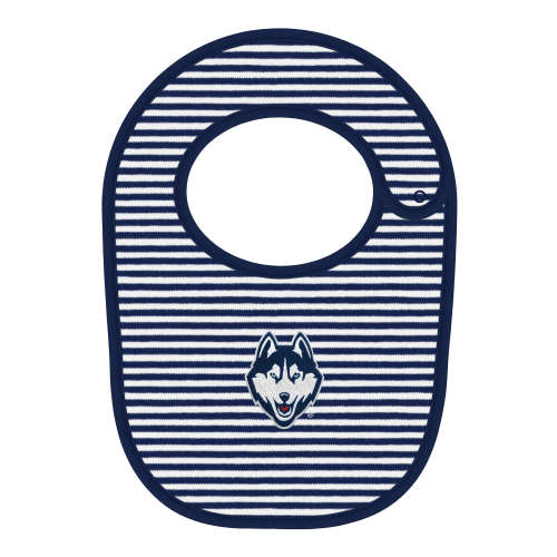 UConn Huskies Striped Newborn Bib | College Baby