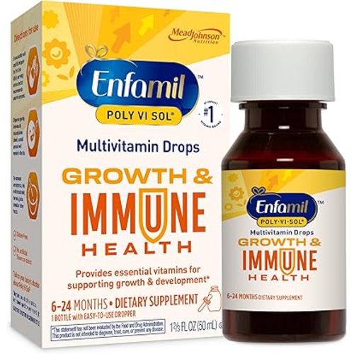 Enfamil Poly-Vi-Sol Liquid Multivitamin Drops, Supports Growth & Immune Health*, 50mL Bottle