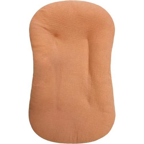 Hooyax Muslin Baby Lounger Cover 1 Pack, 100% Cotton Soft & Breathable Infant Lounger Covers Only for Newborn (Light Brown)