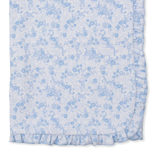 Old English Roses Blue Blanket