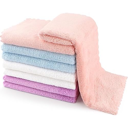 Orighty Burp Cloths for Baby - Super Soft & Highly Absorbent Coral Fleece, 12 x 16 Inch Gentle & Large Burp Rugs, 8 Pack