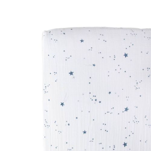 Little Unicorn Cotton Muslin Crib Sheet - Shooting Stars: 100% Cotton, Standard Crib, Outer Space Theme, Fitted Design