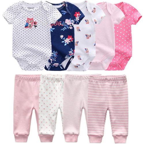 Baby Layette Set Baby Boys' 9-Piece Bodysuits Pants Set Toddler Girl Boy Unisex Baby Gift Sets
