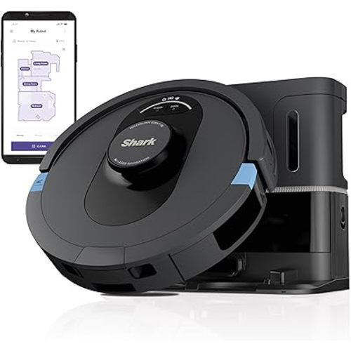 Shark AV2501S AI Ultra Robot Vacuum, with Matrix Clean, Home Mapping, 30-Day Capacity HEPA Bagless Self Empty Base, Perfect for Pet Hair, Wifi, Dark Grey