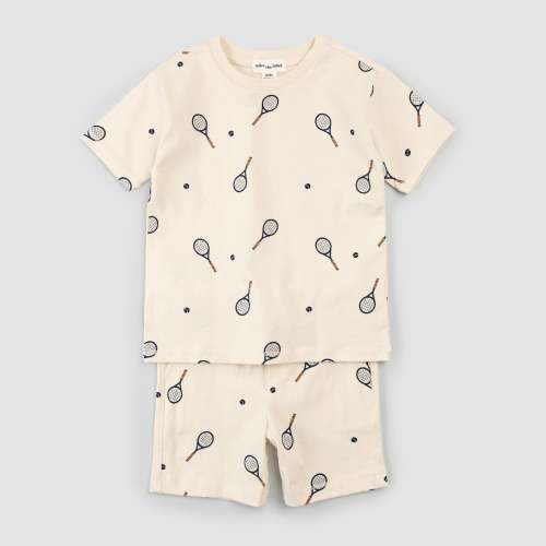 Racquet Print on Birch Short Set