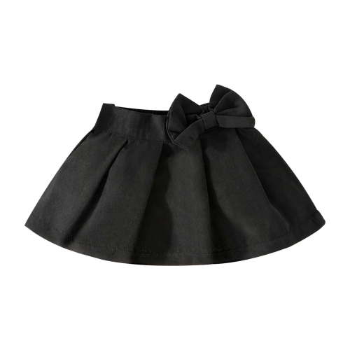 ZHOGXU Summer Baby Girls Bow Pleated Skirt Fashion Elastic Waist Solid Color Comfortable Fashion Skirt,Black,3-6 Months