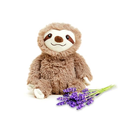 Warmies Junior Microwavable & Weighted Stuffed Animals, Sloth - Heated Stuffed Animal Plushie for Warmth & Comfort - Cute Soft Plush Toys for Adults & Children (Boys, Girls, Babies & Toddlers)