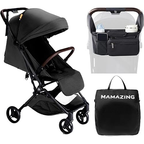 Lightweight Baby Travel Stroller with Organizer & Cushion–Mom’s Choice Gold Award Winner, Compact & Airplane-Friendly, One-Handed Folding Design, 11.6 lbs, Perfect for Toddlers, Jet