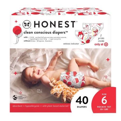 The Honest Company Clean Conscious Disposable Diapers In-red-ibly Delicious & So Fetch - Size 5 - 44ct