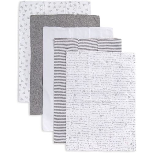 Burt's Bees Baby - Burp Cloths, 5-Pack Extra Absorbent 100% Organic Cotton Drool Cloths
