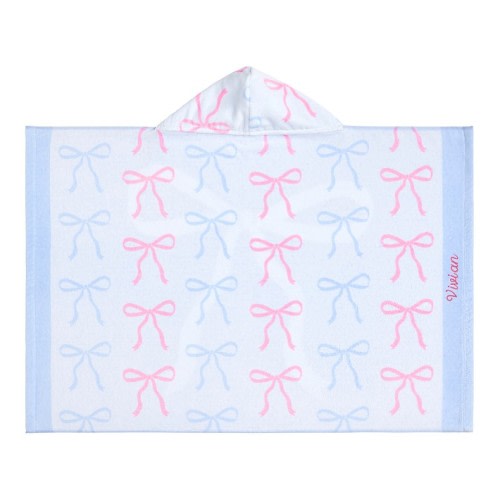 Bow Reversible Baby Beach Hooded Towel UPF 50+