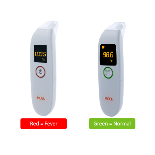 MOBI Health Check Ear and Forehead Thermometer | Medication Reminder and Flashlight | Digital Fever Thermometer
