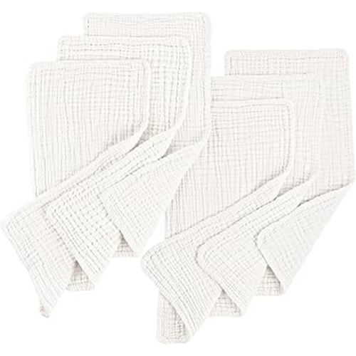 Konssy Muslin Baby Burp Cloths 6 Pack, Soft Absorbent 100% Cotton Burping Clothes for Newborns, Baby Boys and Girls, Unisex