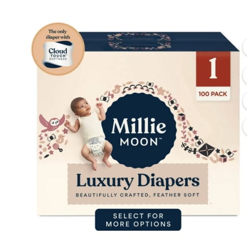 Millie Moon Luxury Diapers , Tamaño 1, 100 Unidades (Seleccione para Ver Más Opciones)