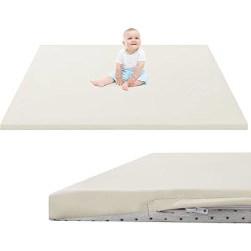 MABOZOO Waterproof Baby Play Mat, PU Leather Baby Floor Mat Playpen Mat for Babies, Toddlers, Infants, 1 inch Thick Baby Playmat Crawling Mat Activity Playmats for Indoor & Outdoor