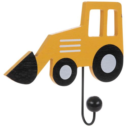Yellow Loader Truck Wood Wall Hook