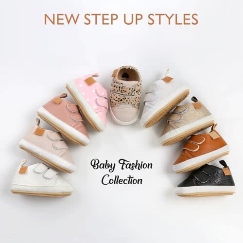 Baby Boys Girls Shoes Non-Slip Rubber Sole High-Top PU Leather Sneakers Infant First Walking Shoes Toddler Crib Shoes Newborn Loafers Flats.