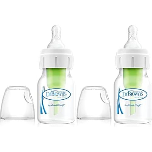 Dr. Brown's Narrow Neck Feeding Bottle Options with Level 1 Teat, (Pack of 2)