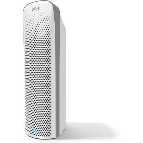 Pure Enrichment PureZone Elite True HEPA Large Room Tower Air Purifier with Air Quality Monitor, 4 Stage Filtration and UV-C Light, Helps Destroy Bacteria, Smoke, Pollen & Dust (White)