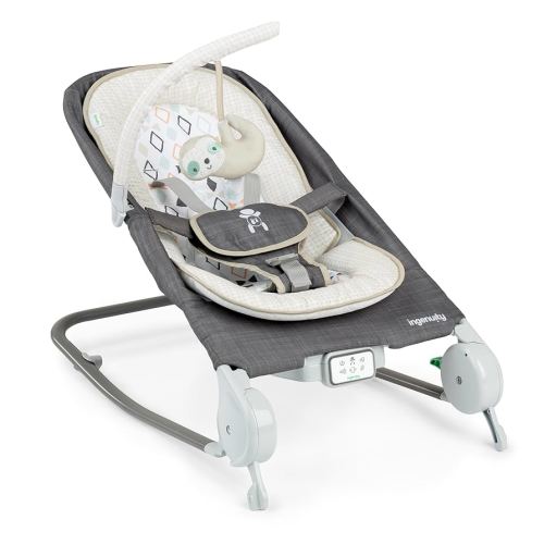 Ingenuity Gas Relief and Anti-Colic Baby Bouncer Seat and Rocker, Gentle Belly Message to Relax and Soothe Bellies, Instant Tummy Soother, 20 Songs and Melodies – Parker