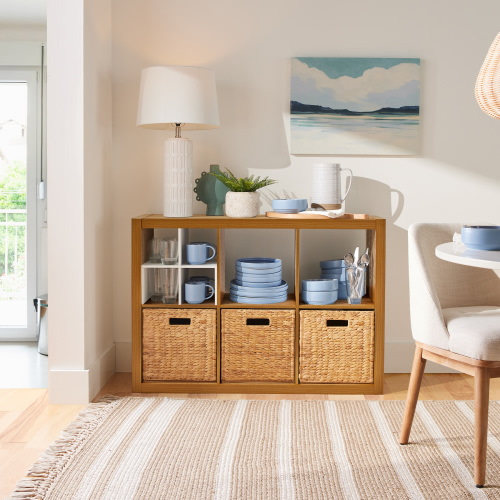 Better Homes & Gardens 6-Cube Storage Organizer, Light Honey