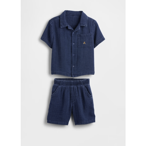 Baby & Toddler Crinkle Gauze Denim Outfit Set | Gap