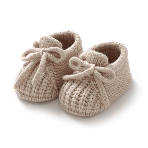 DovFanny Baby Booties Newborn Baby First Shoes Cozy Warm Knit Soft Booties for Toddler Infant Boy Girl