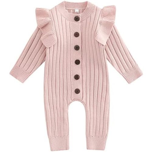 Mubineo Infant Baby Girl Boy Fall Winter Thick Knit One Piece Outfit Romper Jumpsuit Sweater Outwear