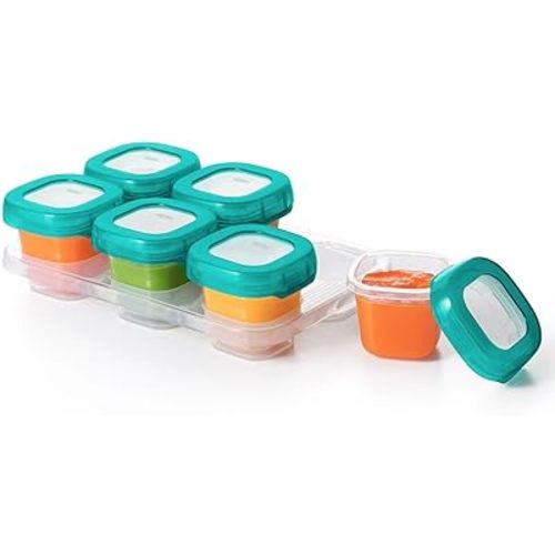 OXO Tot Baby Blocks Freezer Storage Containers 2 Oz - Teal