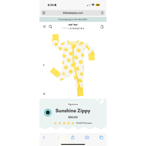 Sunshine Zippy - Little Sleepies
