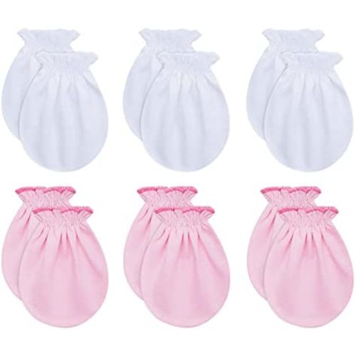RATIVE No Scratch Mittens and Caps 100% Cotton for Newborn Baby 0-6 Months Boys Girls