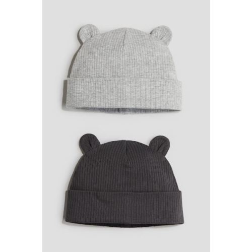 2-pack Ribbed Beanies with Ears