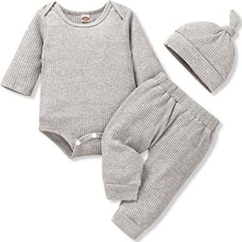 Aalizzwell Baby Boys Girls Ribbed Bodysuit Outfit