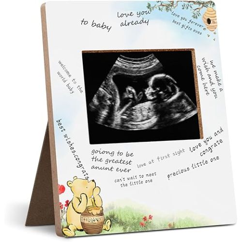 Winnie Baby Shower Sign Picture Frame, Classic Pooh Baby Sonogram Picture Frame, Baby Shower Sign in Guest Book Frame, Winnie Baby Shower Party Supplies, Baby Shower Gender Reveal