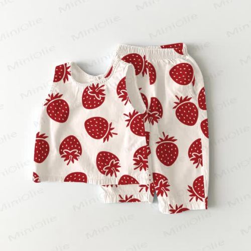 Baby 2-Piece Strawberry Sleeveless Set