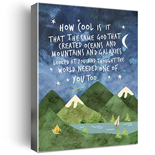 Same God Creation ,Inspirational Quotes Framed Canvas wall art for Room Nursery Wall Decor,Encouragement Gifts for Kids Teens-Mountain