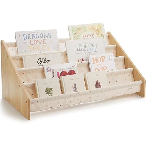 ZICOTO Decorative Bookshelf for Kids - Beautiful Shelf to Display All Books - Perfect Nursery Organizer for Baby Girl or Boy's Montessori Bedroom or Toddler Play Room Decor