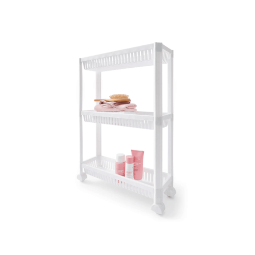 3 Tier Plastic Trolley - White - White - One Size